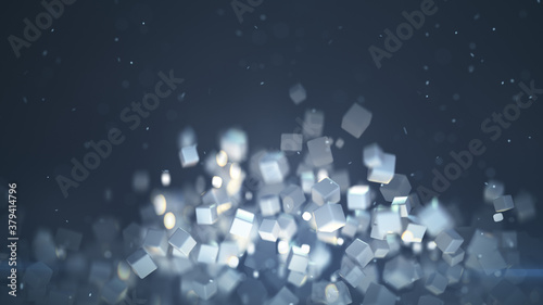 Chaotic flying gray cubic s...