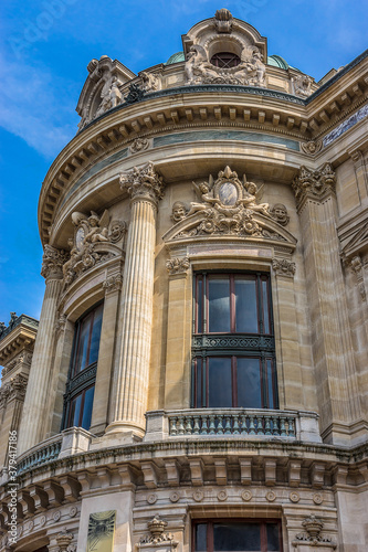 Architectural details of Opera National de Paris - Grand Opera (Garnier Palace) is famous neo-baroque building in Paris, France. © dbrnjhrj