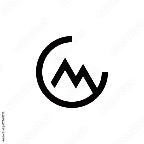c m cm mc initial mountain logo design vector symbol graphic idea creative