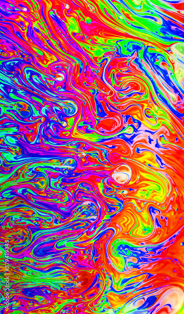 Rainbow colors created by soap bubble for background
