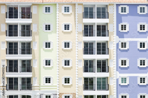 Windows on colorful building. © Chokii.Ns
