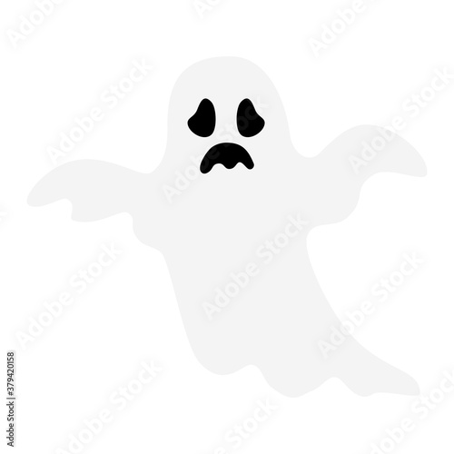 halloween ghost cartoon design, happy holiday and scary theme Vector illustration