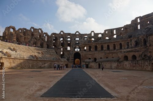 the ancient Colosseum in Tunisia