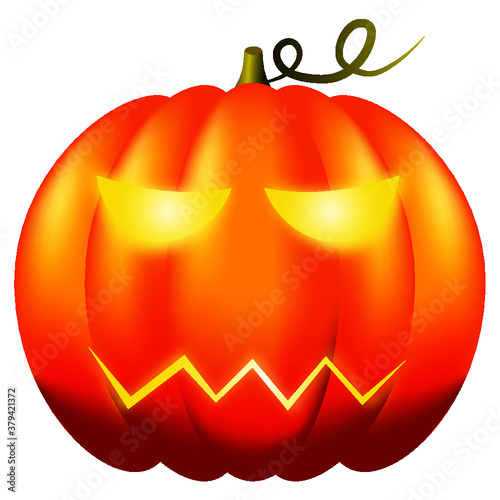 Halloween orang evil pumpkin