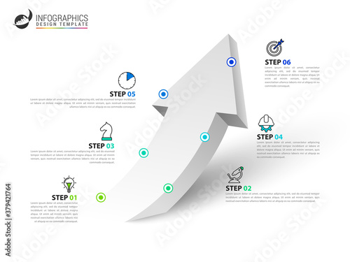 Infographic design template. Creative concept with 6 steps