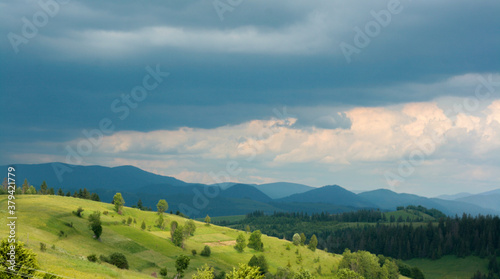 scenic mountains in summer time