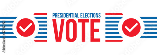 Presidential Election Vote, USA vote 2020 banner