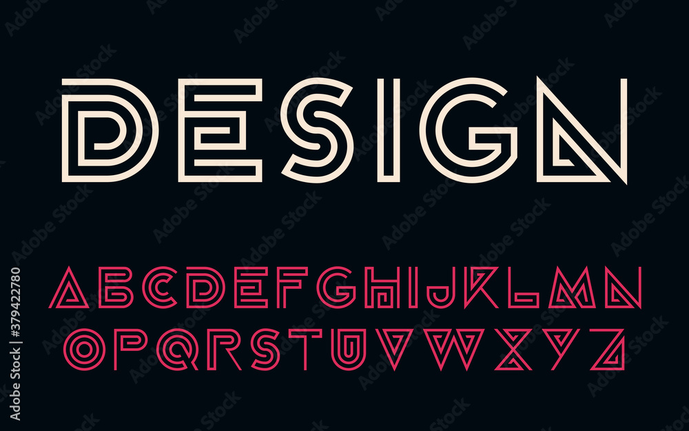Fototapeta premium Geometric technology font Modern futuristic design