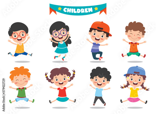 Group Of Funny Children Posing