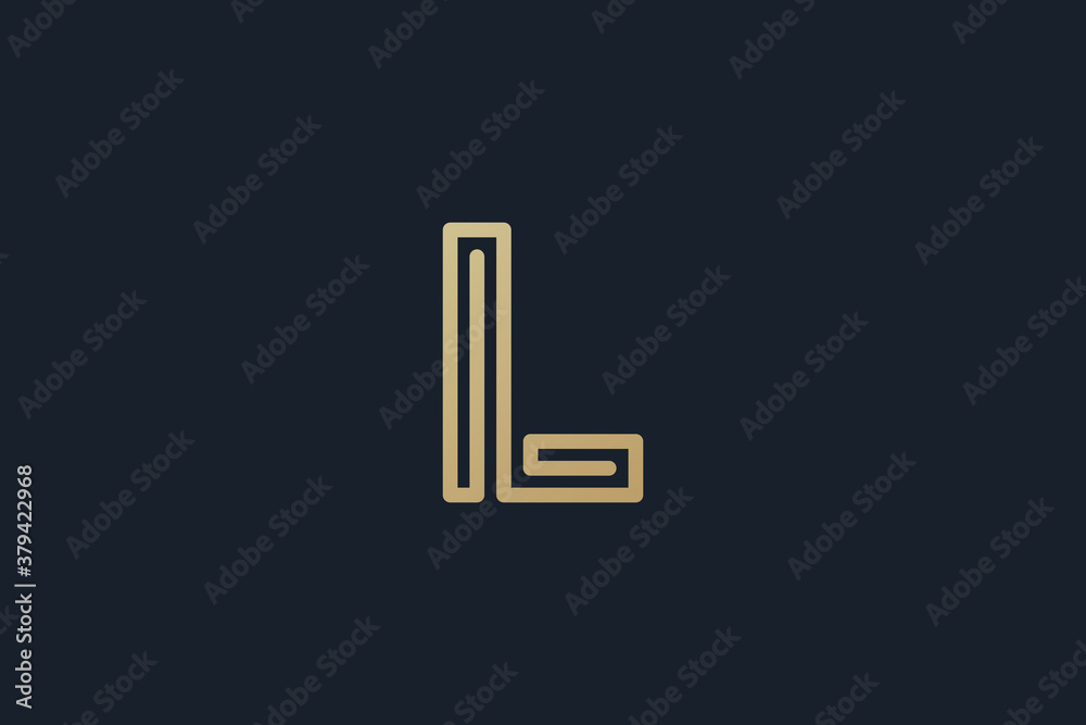 Letter L Logo Gold Geometric Font design vector template Linear style. Infinite looped color line Monogram Logotype concept icon. Letter L Logo Gold Geometric Font design vector template Linear style. Infinite looped color line Monogram Logotype concept icon.