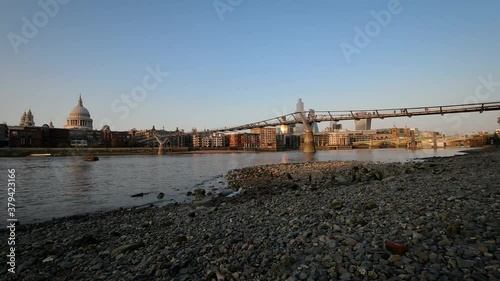 London Millennium Bridge Time-lapse at Golden Hour 4k photo