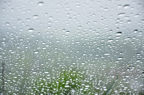 water drops on a glass