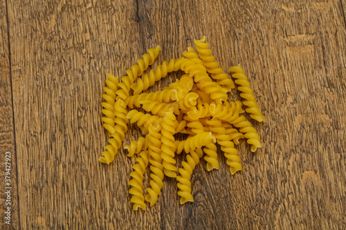 Raw Raw fusilly Italian pasta photo