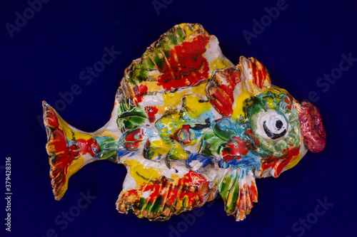 Obraz na płótnie Multicolored crock fish isolated on background. Aquarium concept w salonie