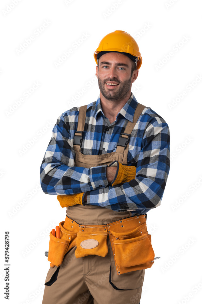 Contractor worker isolated on white Contractor worker isolated on white