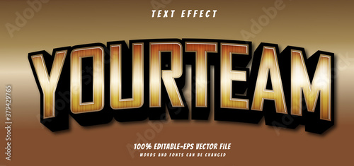 yourteam text effect editable vector file text design vector