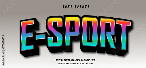 e-sport text effect editable vector file text design vector