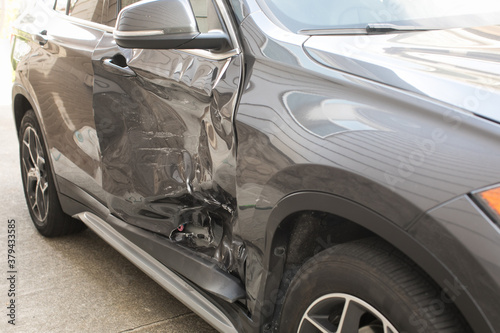 Damaged car after collision