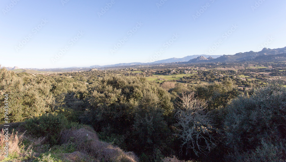 View of landscape in Sardinia during winter