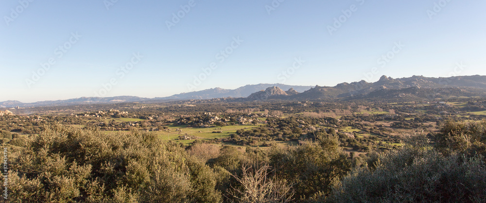 View of landscape in Sardinia during winter