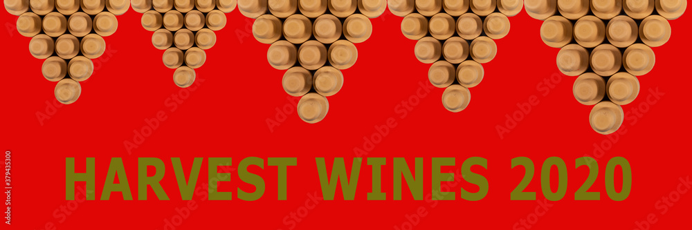 Geometric figures made with wine corks suitable for writing