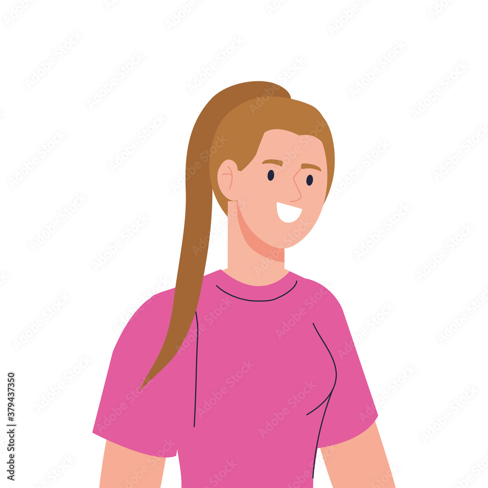 woman cartoon design, Girl female person people human and social media theme Vector illustration