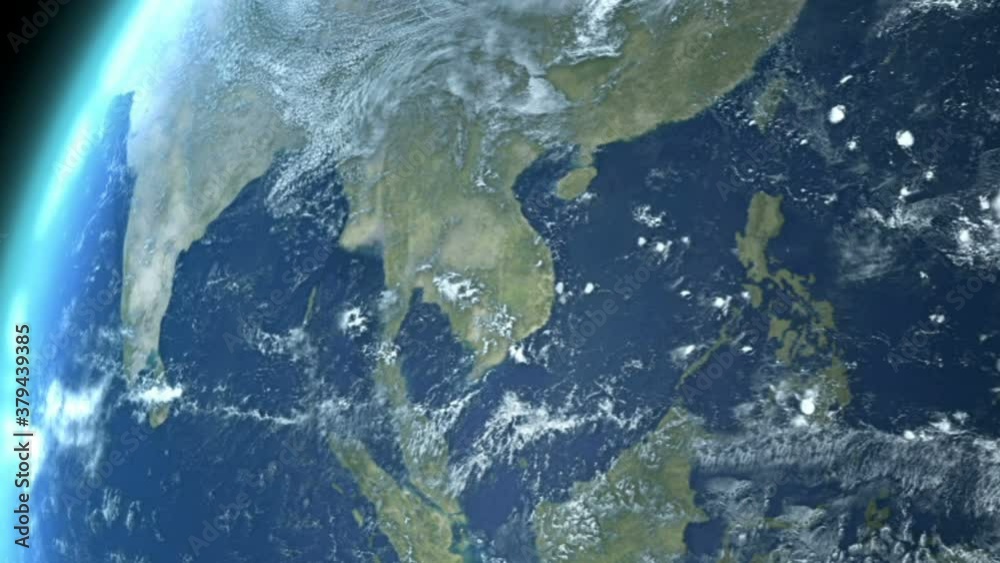 Earth Zoom Out. World map design. Global sphere Realistic Earth