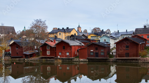 traditional old wooden building in a provincial town in Finland
