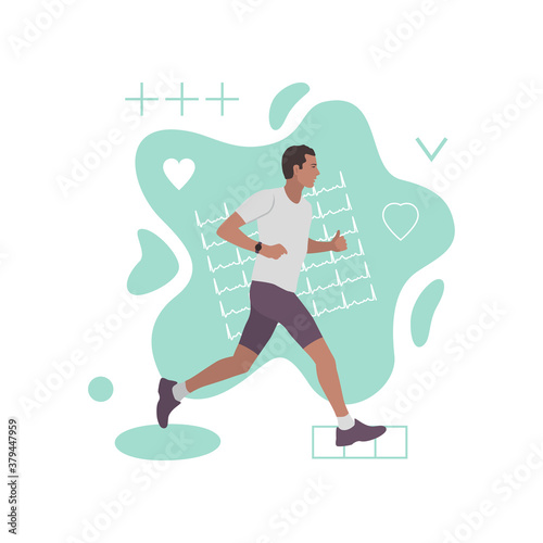 Running man. Fashion abstract vector composition photo