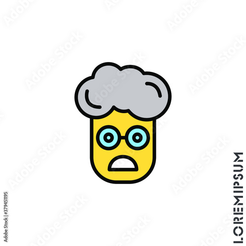 Frowning with open mouth yellow emoji vector boy, man icon. frowning with open mouth emoji icon, vector simple element illustration from editable emoji concept isolated
