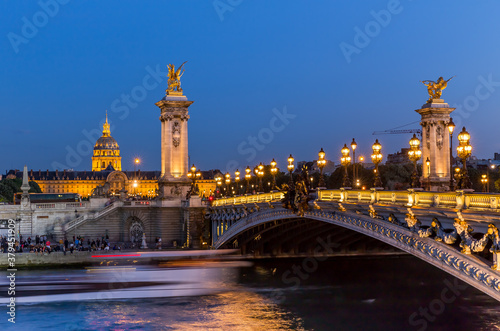 Alexander III Bridge in Paris at night