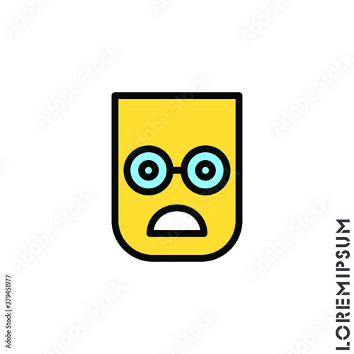 Frowning with open mouth emoji color vector icon. frowning with open mouth emoji icon, vector simple element illustration from editable emoji concept isolated