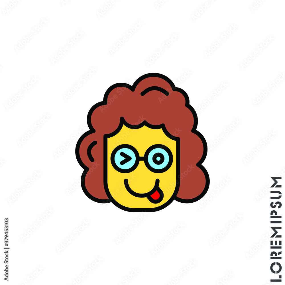 Winking tongue girl, yellow woman emoji. emoticon with tongue out and winking eye, while the other is opened. Expression of playfulness, teasing, joking, kidding, being sarcastic or mean in a fun way Winking tongue girl, yellow woman emoji. emoticon with tongue out and winking eye, while the other is opened. Expression of playfulness, teasing, joking, kidding, being sarcastic or mean in a fun way