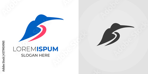 Bird and road automotive logo design concept in white background .car running road and bird vector  illustration 