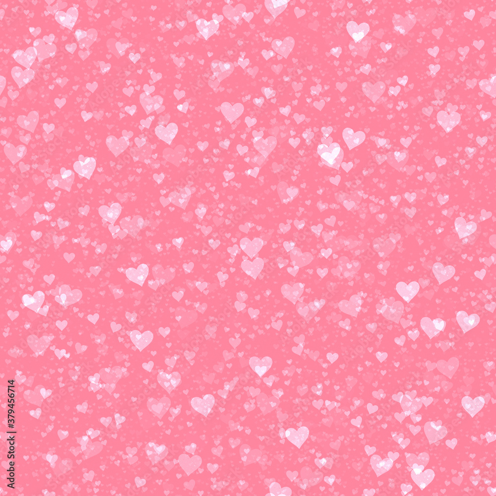 Seamless Hearts sprayed on background - Happy Valentine Day Decoration Seamless Pattern