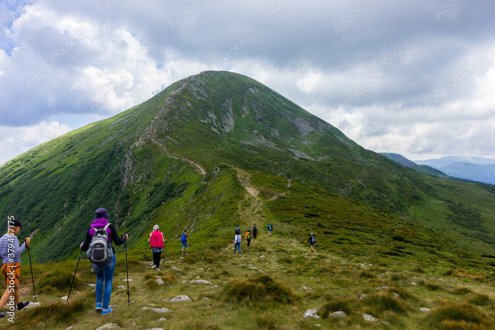 Fototapeta premium Carpathian, hiking in the mountain