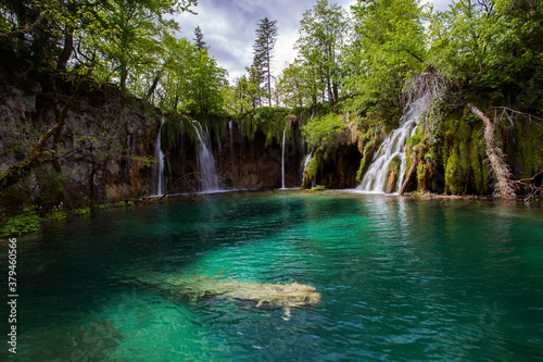 Plitvice lakes national park in Croatia  winter landscape