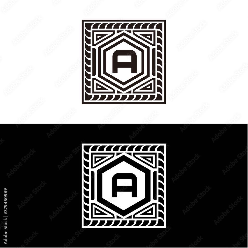 alphabet A hexagon monogram initial decoration for weddings, letters, initials, game profiles, etc. alphabet A hexagon monogram initial decoration for weddings, letters, initials, game profiles, etc.