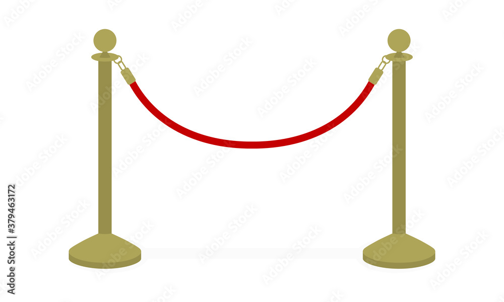 Fence posts with rope on a white background Fence posts with rope on a white background