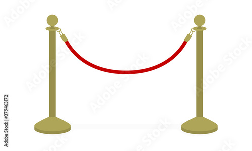 Fence posts with rope on a white background