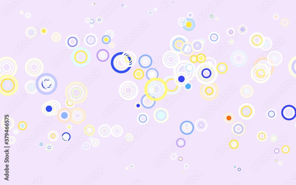 Light Multicolor vector background with bubbles.