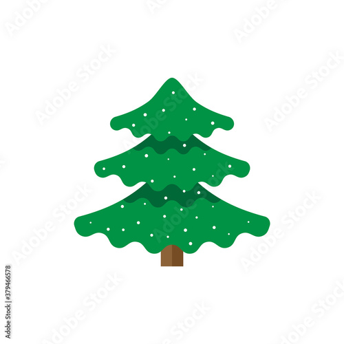 Tree Merry Christmas Icon Isolated Vector esp 10