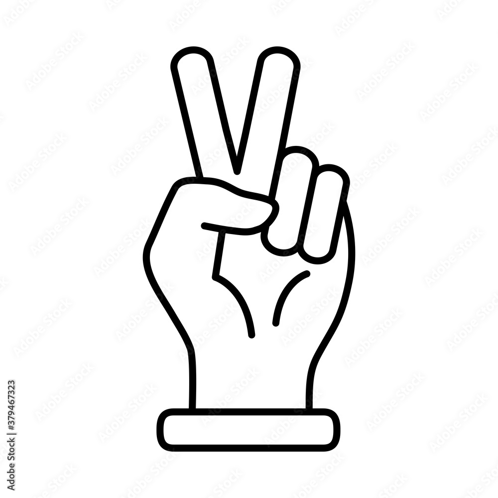 peace and love hand line style icon design of Hippie art and creative theme Vector illustration peace and love hand line style icon design of Hippie art and creative theme Vector illustration
