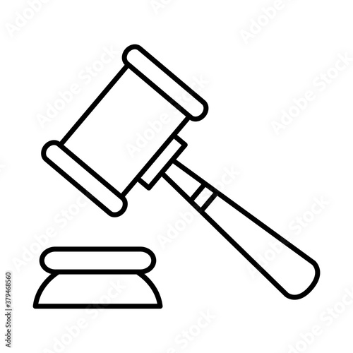 law hammer line style icondesign, justice legal judgment and judical theme Vector illustration