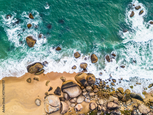 aerial photo of beautiful coastline in Brazil