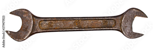 Fotografie Old wrench on a white background