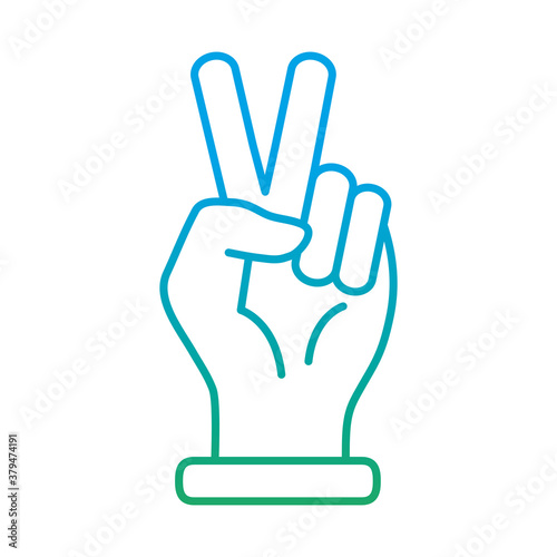 peace and love hand degraded style icon design of Hippie art and creative theme Vector illustration