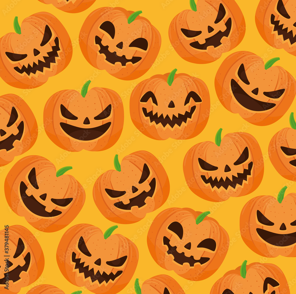 happy halloween background with scary pumpkins vector illustration design happy halloween background with scary pumpkins vector illustration design