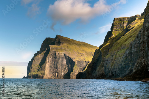 Vestmanna cliffs in the Faroe Islands photo