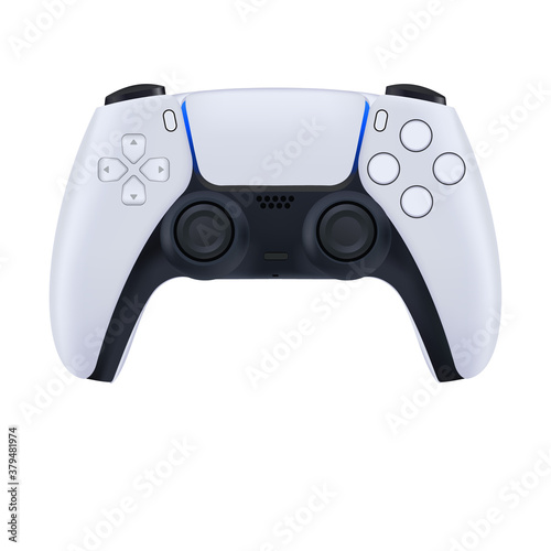 Realistic vector gamepad, video game controller icon